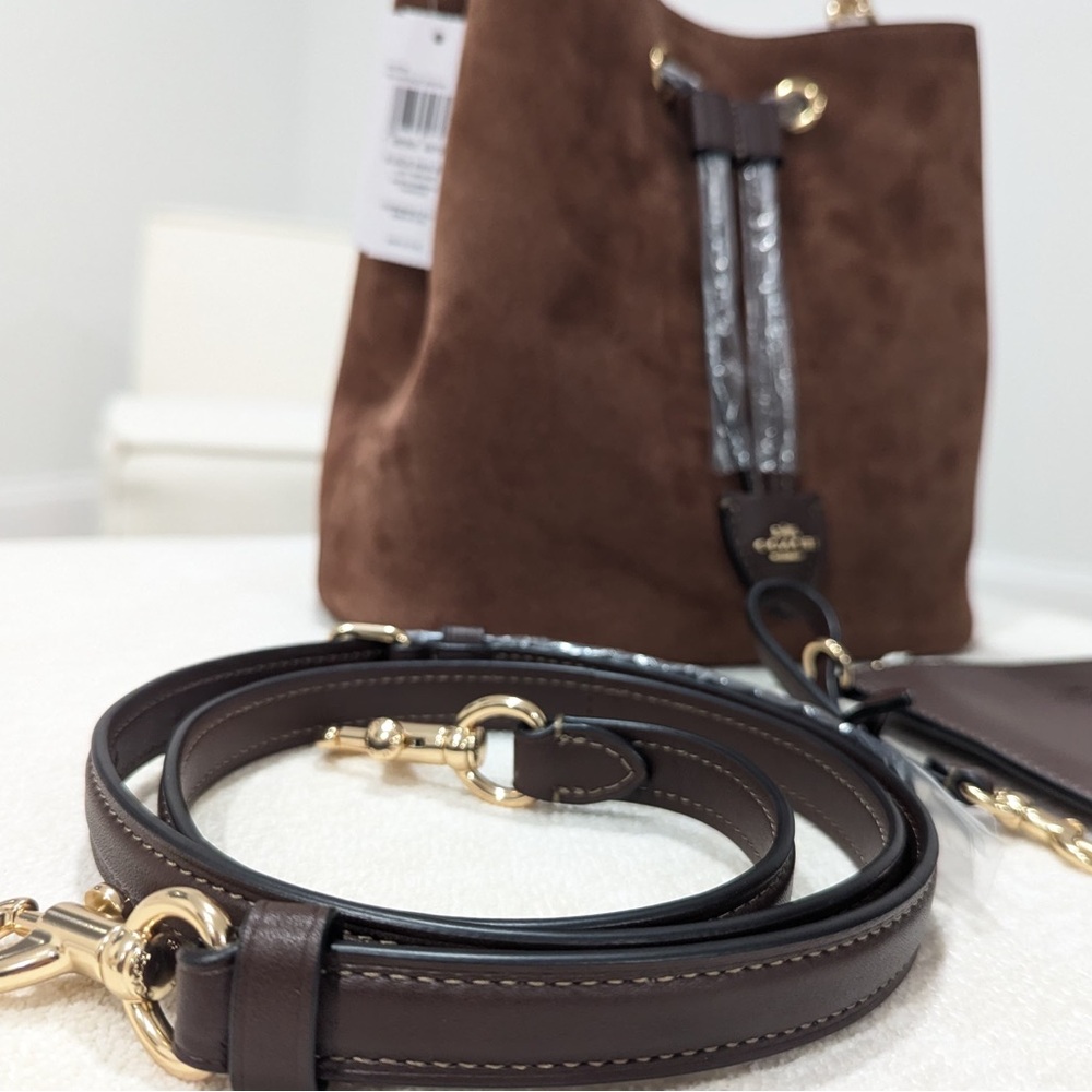 NWT - Coach Suede Rowan Bucket Bag - CCC78 - Vintage Brown - Picture 2 of 8